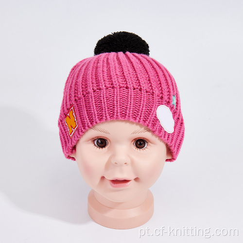 Jacquard chapéu de gorro de malha para bebê